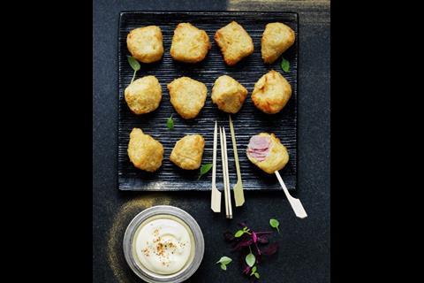 Ham fritters with cheese fondue sauce, 260g, £6.00